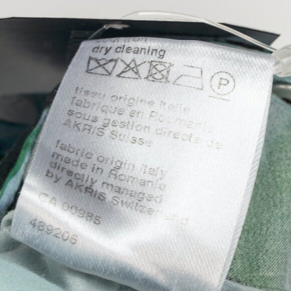 Akris Punto "Bleached Denim" Tropical Leaves-Print Cotton Poplin Shift Dress - Picture 12 of 12